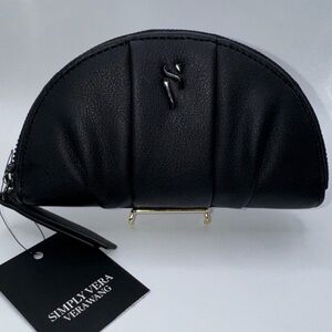 Simply Vera Vera Wang Black Pleated Half Moon Wallet